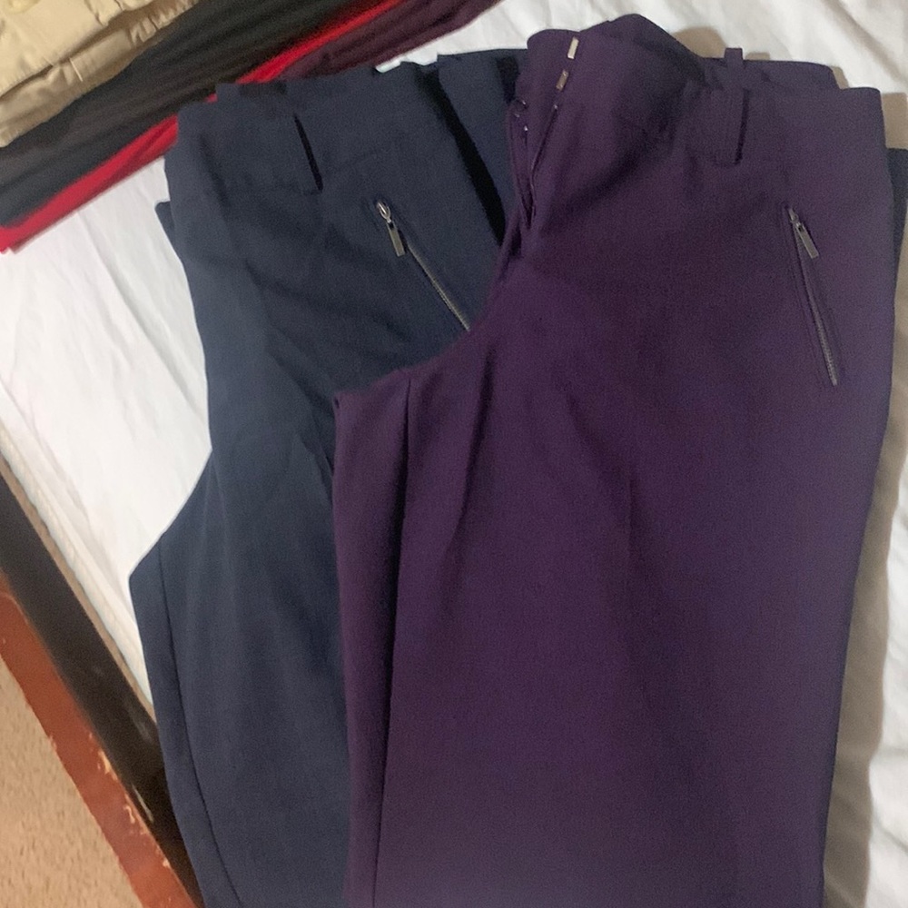 Worthington Size 8 dress pants. Black & Purple